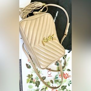Lou Medium YSL Quilted Camera Crossbody Bag with Pocket